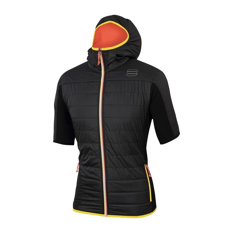 Veste d'échauffement Sportful Rythmo Puffy Evolution noir-jaune Veste d'échauffement Sportful Rythmo Puffy Evolution noir-jaune